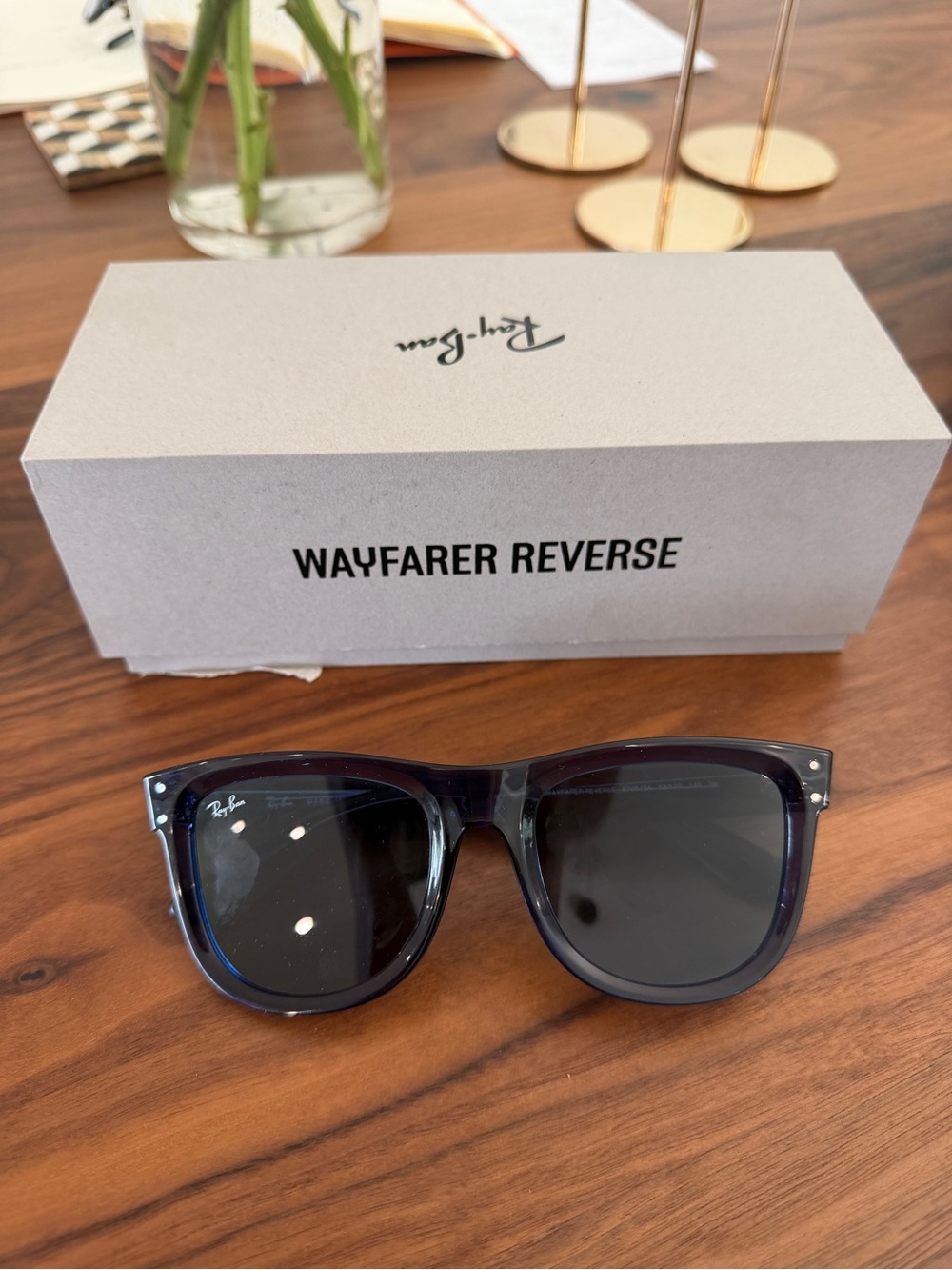 Ray-Ban Wayfarer Reverse Men’s Sunglasses - Black Frame, Dark Gray Lenses